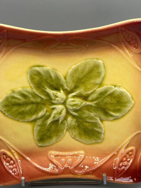 Grand Plat De Slipware Art Nouveau Sarreguemines – Objets déco (photo 2 of 8)