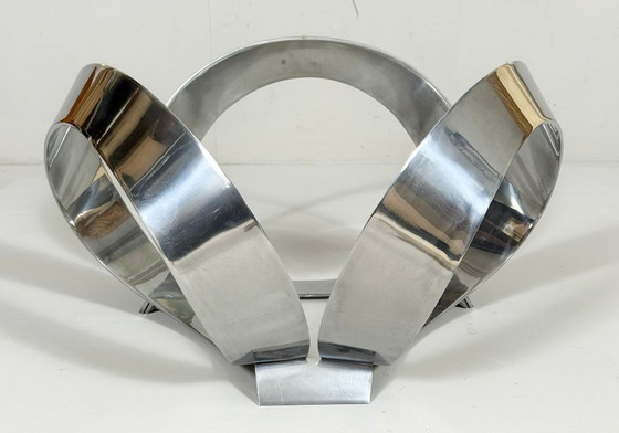 Image 1 of Space Age Table basse/table basse de Knut Hesterberg pour Ronald Schmitt, Diamond Aluminium, années 1970, Allemagne