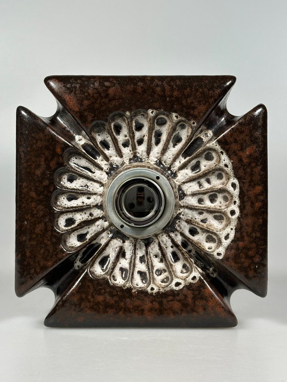Image 1 of Wandlamp uit de jaren 60 en 70, keramiek, wandlamp uit het midden van de vorige eeuw, ruimtetijdperkontwerp