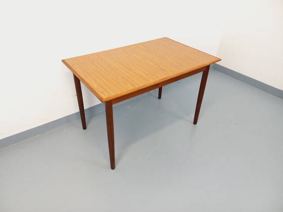 Image 1 of Rectangular dining table in vintage Scandinavian style, made of teak and melamine, from the 1950s and 60s.