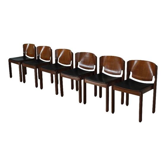 Image 1 of 6 chaises empilables modèle 122 par Vico Magistretti pour Cassina, Italie, années 1960