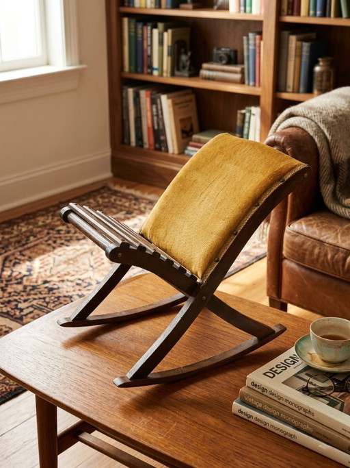 Vintage knielkruk, houten gebedsbank uit het midden van de 20e eeuw, jaren 70, Europees