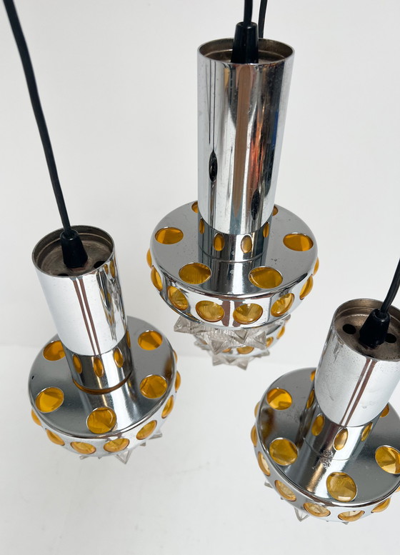 Image 1 of Massive Cascade chandelier with 4 lights, 1970s