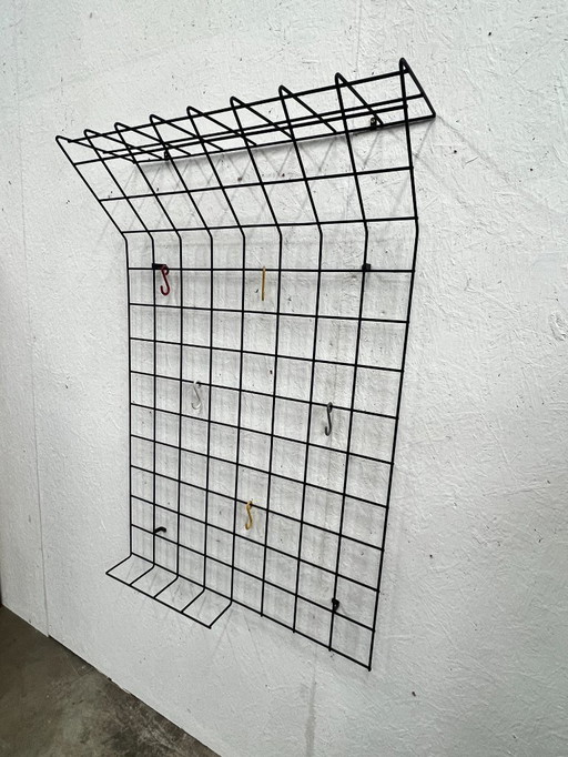 Porte-manteau mural vintage en fil d'acier, années 1950, Karl Fichtel, Allemagne