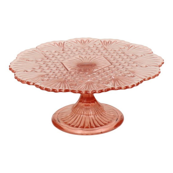Image 1 of Plato para pastel Rosaline rosa estilo Art Déco