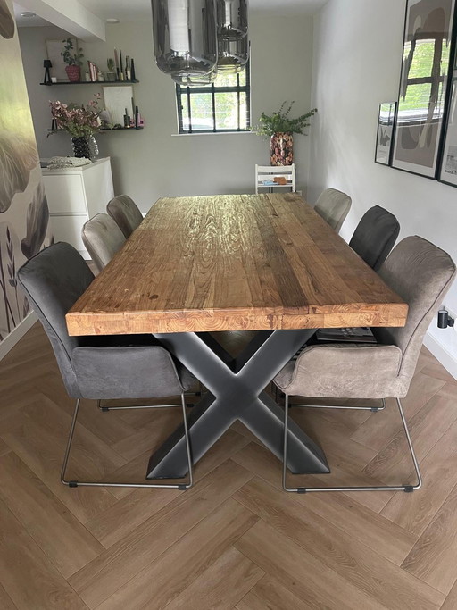 Teak wood dining table 220x105
