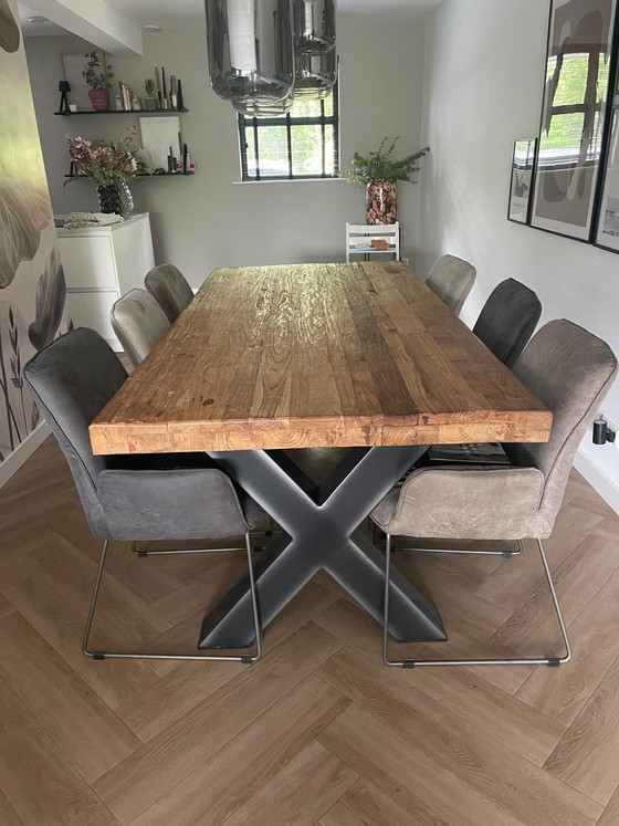 Image 1 of Teak wood dining table 220x105