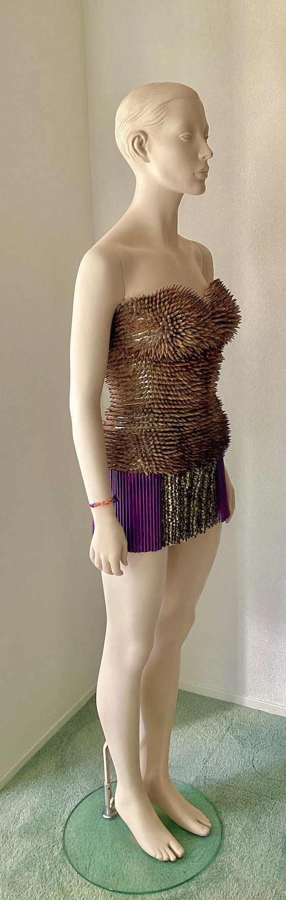 Image 1 of Beautiful doll covered with 6,000 pieces of pencil