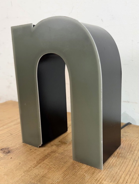 Image 1 of Vintage Grey Illuminated Letter N, 1970s