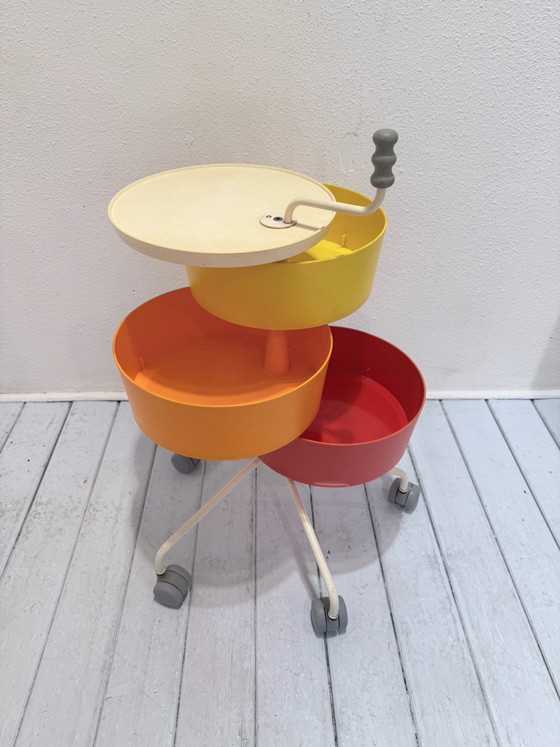 Vintage IKEA PS Klyftig storage trolley by Maria Hedensjö Bergquist, 1990s, Side tables, Plastic, Yellow (photo 7 of 12)