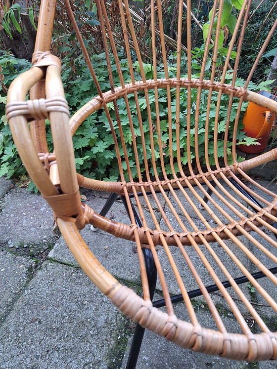Vintage Jaren 60 Stoel | ROHE Noordwolde | Rotan in Perfecte Staat | – Rohé Noordwolde, Fauteuils, Metal (photo 10 of 10)