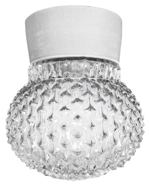 Lampada da soffitto vintage in porcellana bianca, anni '70 – plafondlampen, Porcelain