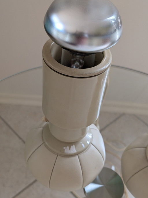 2 Designer Lamps Type 600 C Design Gino Sarfaffi – tafellampen, Aluminium, Leather (photo 2 of 9)