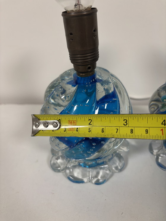 Image 1 of Design by Seguso, Murano Bullicante Tafellamp Italy.