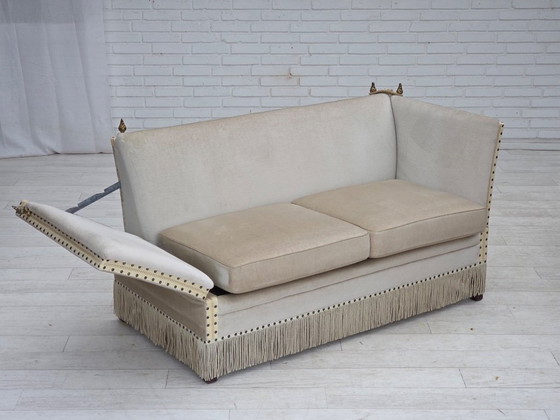 Image 1 of Divano danese a due posti con braccioli a goccia, anni '70, rivestimento in velluto.