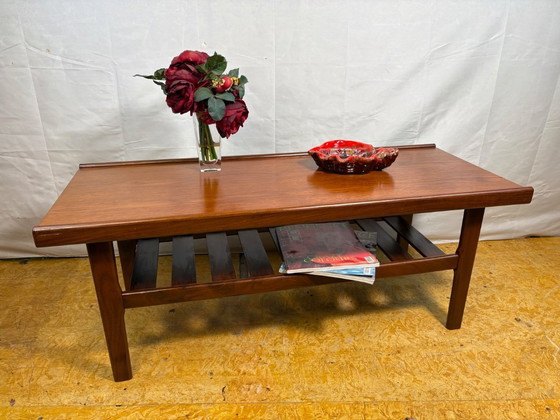 Image 1 of Mid-century retro vintage teak coffee table by myer (1960s) – stylish & functional.    A beautifully designed mid-century teak c