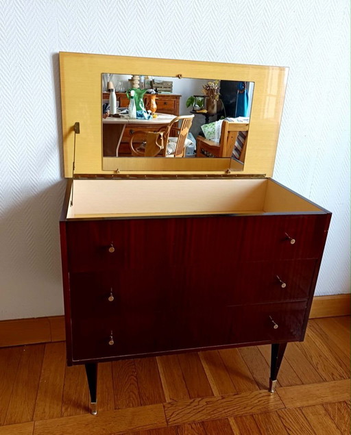 Toeletta/cassettiera vintage in legno laccato degli anni '50 – ladekasten, Wood