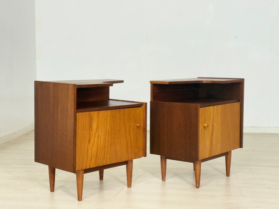 Image 1 of Lot de 2 tables de chevet vintage style Mid-Century
