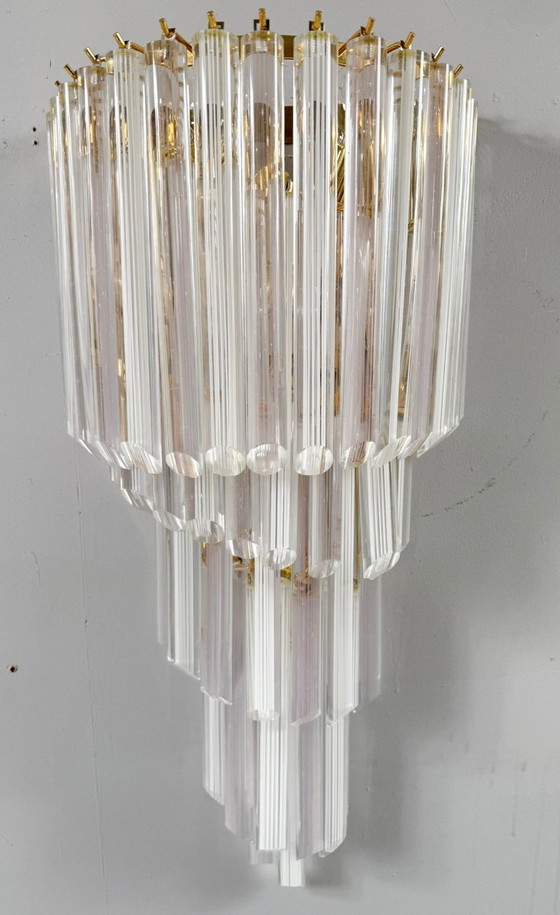 Image 1 of Lampada da parete/applique a cascata di metà secolo di Paulo Venini, vetro di Murano, Italia, anni '70
