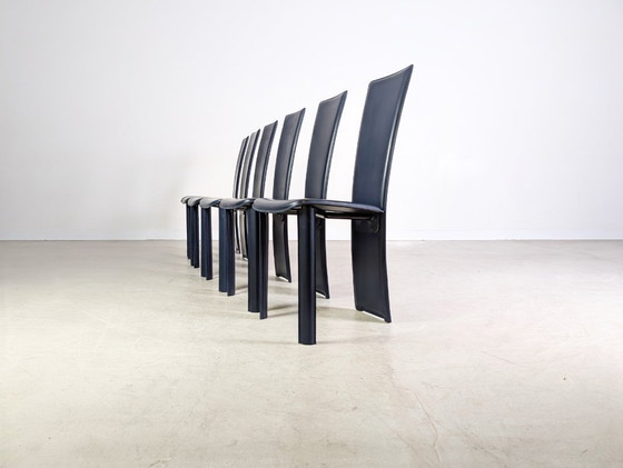 Image 1 of Conjunto original de 6 sillas Frag Psyra, diseño italiano, hechas a mano en los años 80.