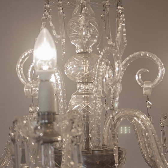Image 1 of Bohemian Cut Lead Crystal Chandelier, 1930s