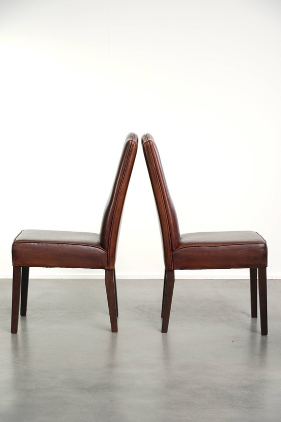 6x Bonitas Y Cómodas Sillas de comedor De Piel De Oveja De Estilo Inglés – Leather, Klassiek (photo 5 of 15)