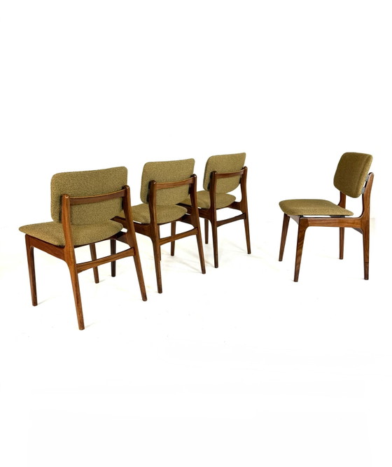 Image 1 of 4 chaises de salle à manger danoises restaurées des années 60