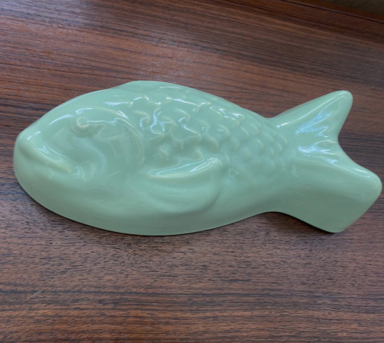 Visvormige Limoengroene Keramische Puddingvorm – Tafelwaar, Ceramic (photo 8 of 12)