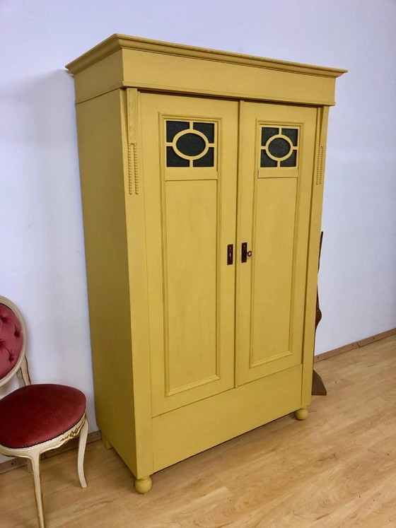 Image 1 of Simple Art Nouveau cabinet, antique wardrobe, country-style cabinet circa 1910 / shabby chic.