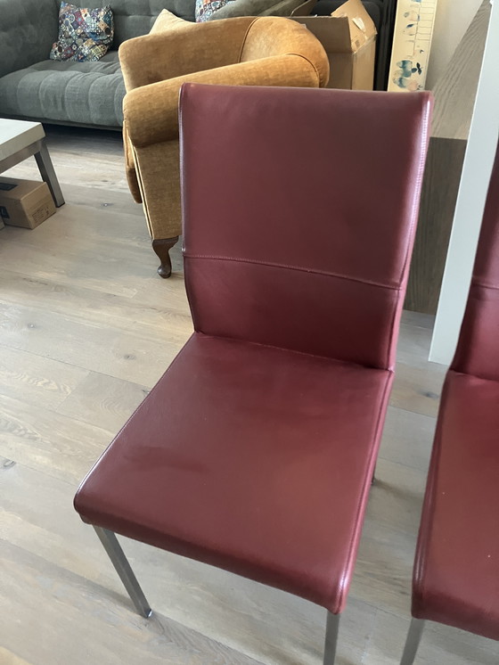 Image 1 of 8 bordeauxrote Ledersessel