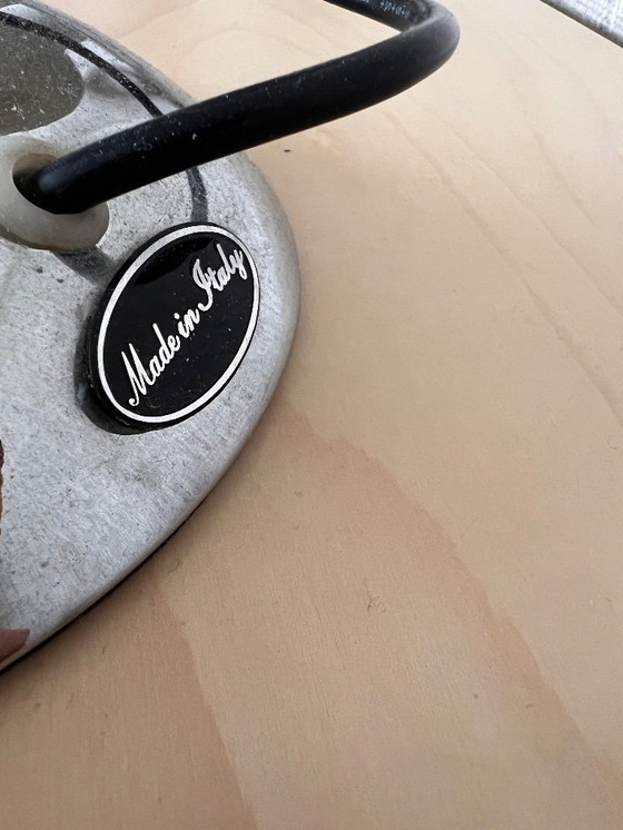 Image 1 of Lampada da tavolo italiana Wavy cromata argento