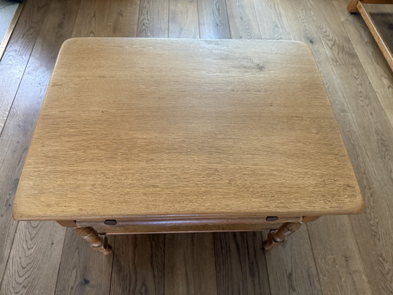 Danish Mid-Century Oak Sewing / Side Table by Henning Kjærnulf (1960s) – Storage cabinet, Wood (photo 6 of 7)