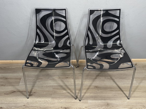 Image 1 of Set of designer canteen chairs Luisa Battaglia – anthracite