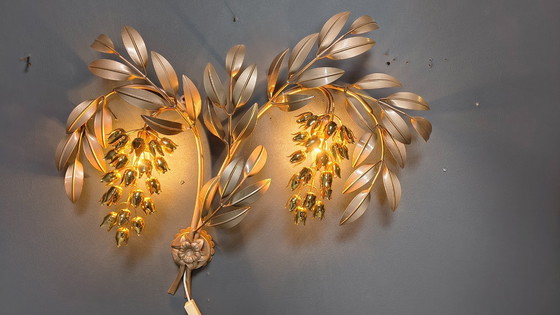 Image 1 of Lampada da parete vintage a forma di tulipano di Hans Kögl, anni '70.