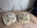 2x Eames Miller Vitra DSW Fiberglas-Beistellstühle – Pergament