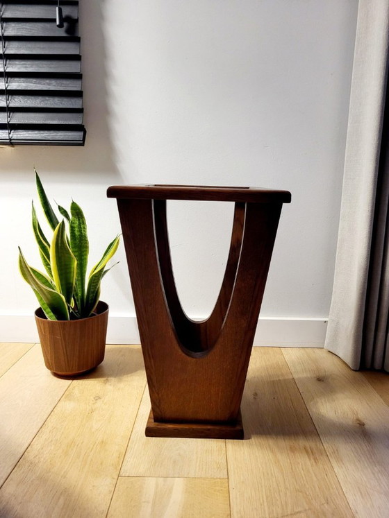 Image 1 of Vintage houten paraplubak – mid-century design (jaren 60)