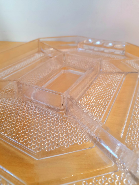 Image 1 of Vorspeisentablett aus Glas im Art-Deco-Stil