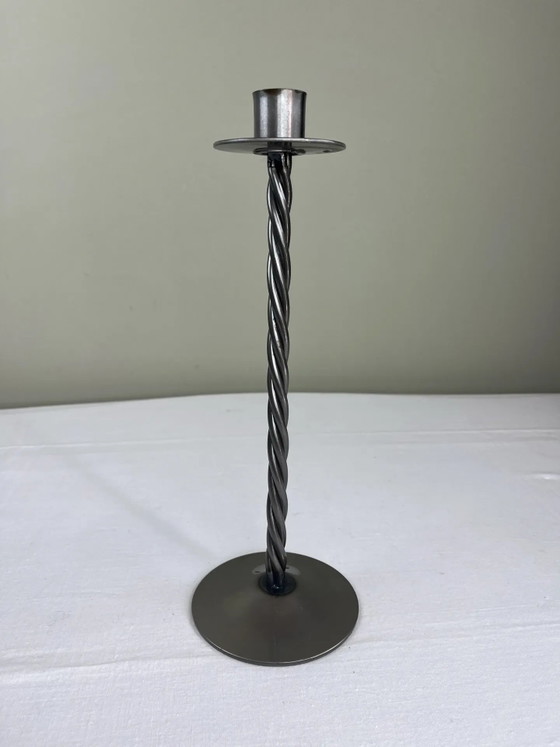 Danish design candlestick with a twisted base., Candle holders, Bronze, Metal, Scandinavian (photo 7 of 7)