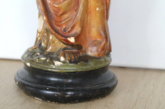Image 1 of Devoción de Cristo al Sagrado Corazón. Antigua, 49 cm de alto.