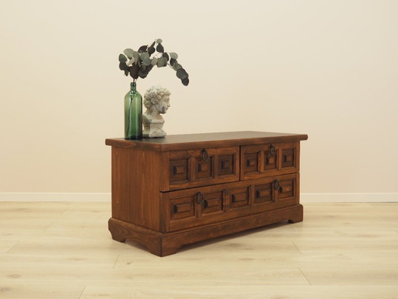 Commode danoise avec façades à panneaux, placage de chêne, années 1970, Bois, Métal, Marron, Vintage (photo 5 sur 11)