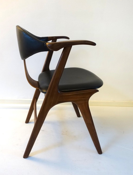 Image 1 of Sedia in corno di mucca Louis van Teffelen, anni '60, AWA