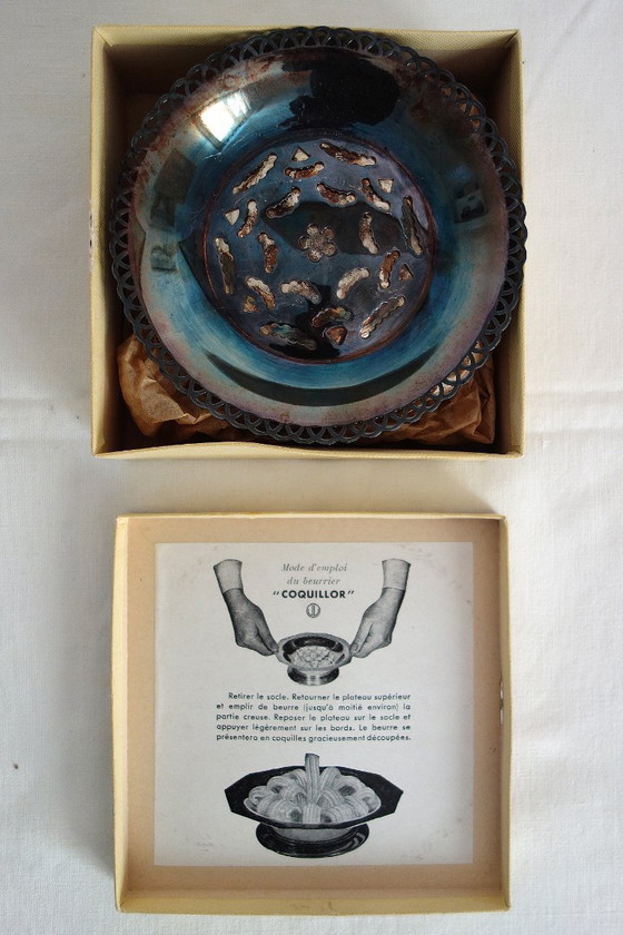 Image 1 of Coquillor butter dish in silver-plated metal, 1950s/60s