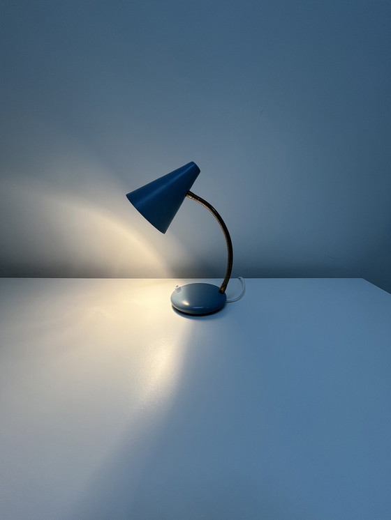 Image 1 of Lampada da scrivania vintage azzurra, anni '60