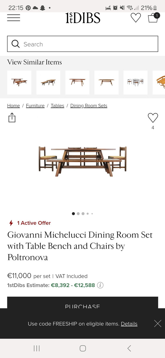 Image 1 of Giovanni Michellucchi Esstisch + Stühle