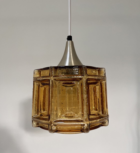 Vintage Amber Glazen Hanglamp – Hanglampen, Glass (photo 8 of 10)