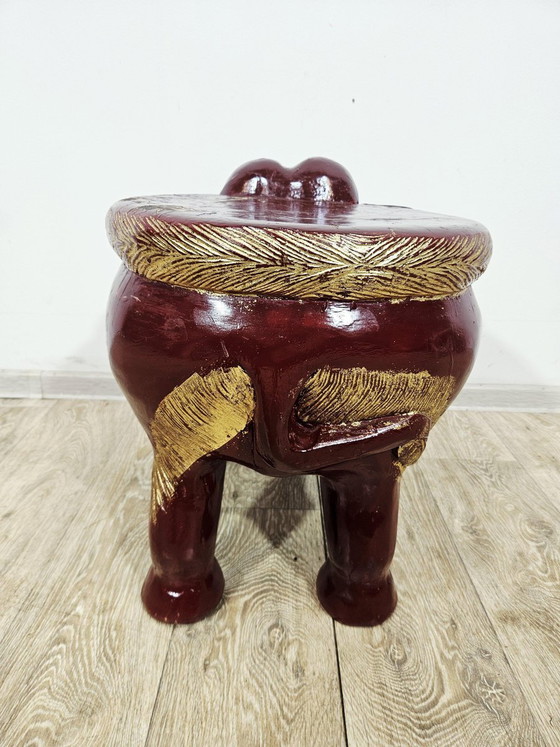 Taburete auxiliar de elefante antiguo, siglo XIX (photo 6 of 15)