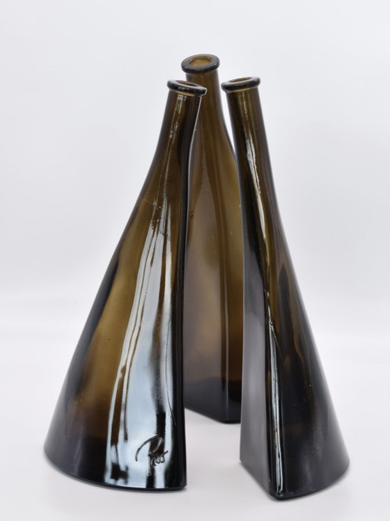 Image 1 of Vase sculptural en verre « Paco » rare de O. Frey & Co – Design moderne du milieu du siècle