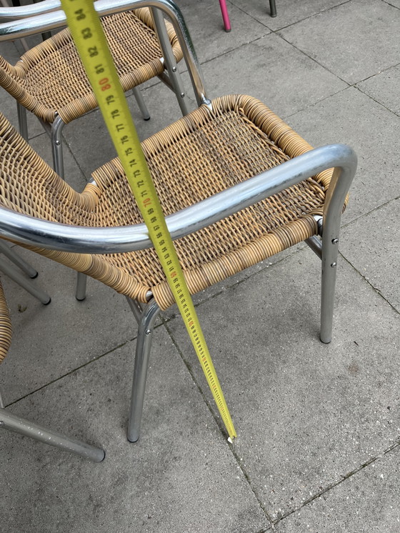 Image 1 of Set di 4 sedie in alluminio rattan