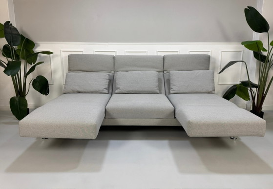 Image 1 of Brühl Moule Stoff Sofa Grau Schlaffunktion met Rollen 3 Sitzer