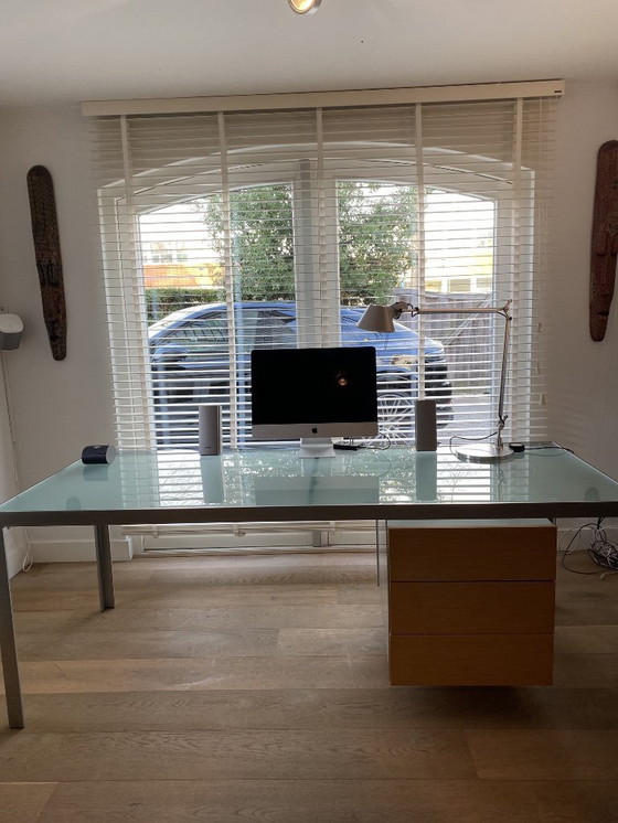 Image 1 of B&B Italia desk/dining table - Monica Armani - glass/aluminum